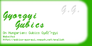 gyorgyi gubics business card